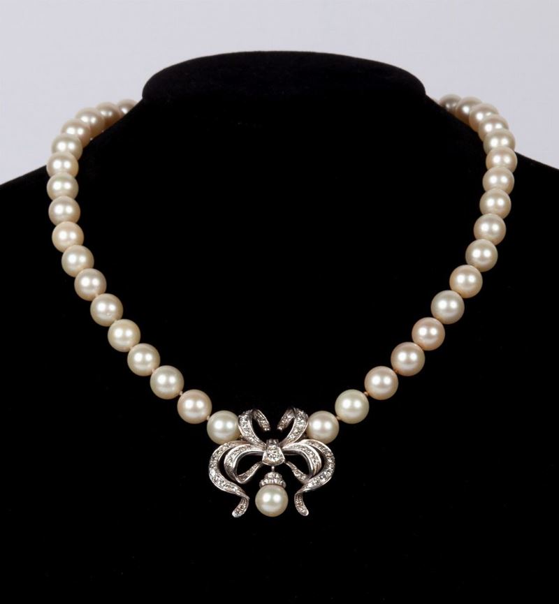 Collana di Perle Oro e Diamanti