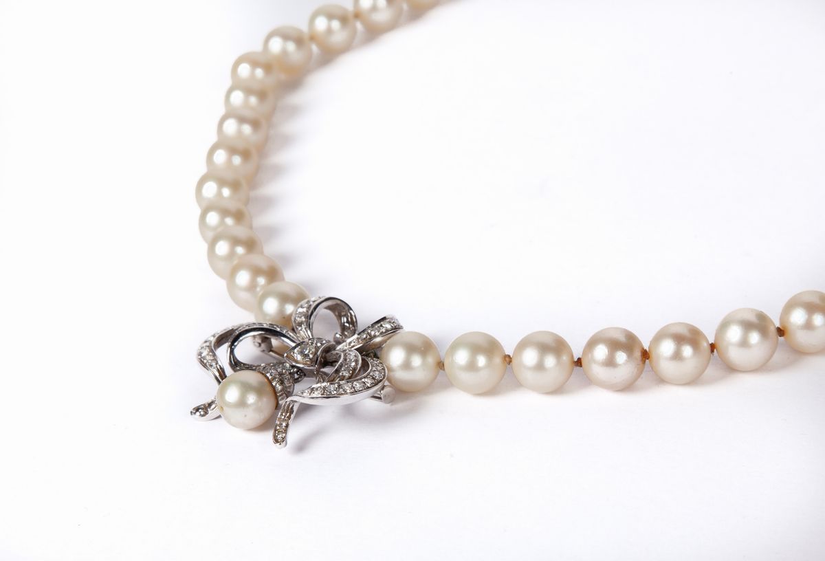 Collana di Perle Oro e Diamanti