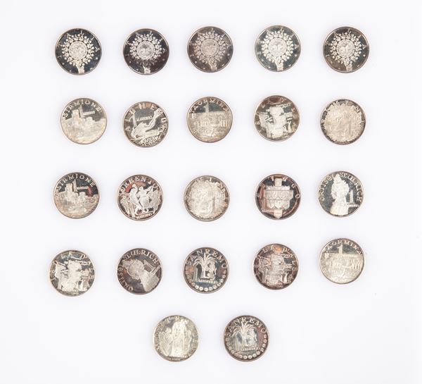 Lotto di 22 medaglie "marenghi del sole" in argento 925/000  - Asta Numismatica: Monete, Medaglie e Carta Moneta - Casa d'Aste Arcadia