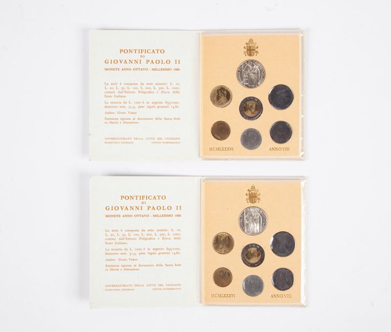 Lotto 2 Serie Complete 1986 Giovanni Paolo II Città del Vaticano