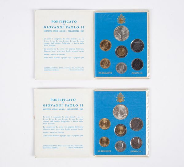 Lotto 2 serie complete 1987 Giovanni Paolo II Città del Vaticano