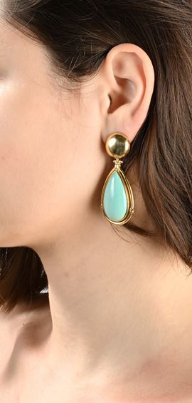 Orecchini Pendenti Goccia Con Turchese Homxi – Donna, Lega Ipoallergenica, Colore Bianco, Regalo Elegante