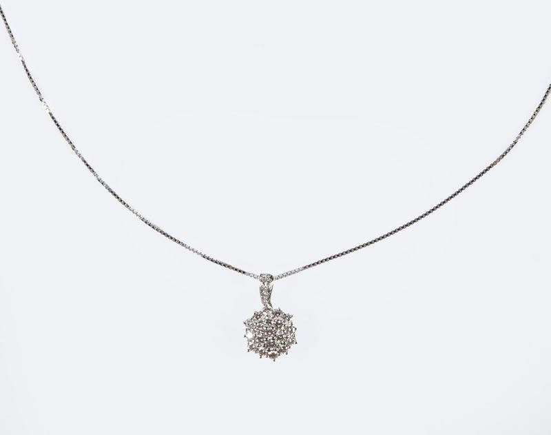 Pendente a Fiore in Oro e Brillanti