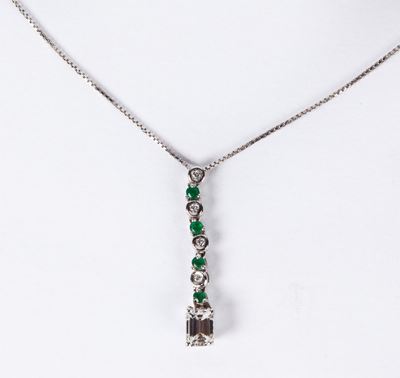 Pendente con Diamante e Smeraldi