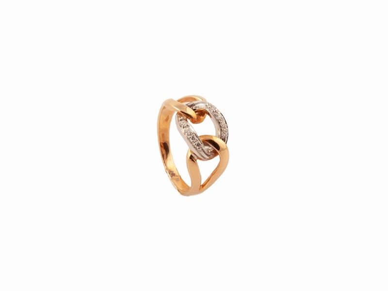 Anello a Groumette in Oro e Brillanti