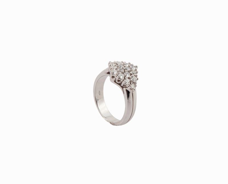 Anello a Rombo in Oro e Brillanti