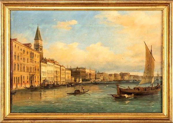 Cerchia di Giuseppe Bernardino Bison - COPPIA DI VEDUTE DI  VENEZIA
