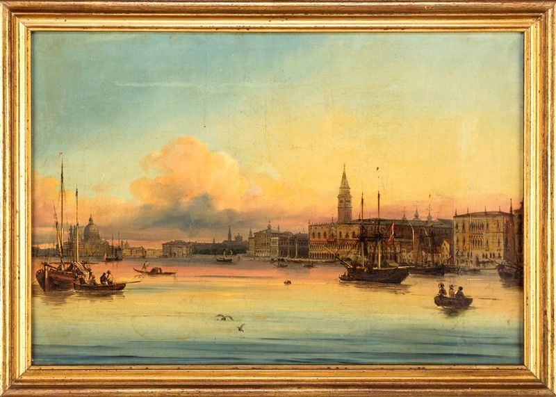 Cerchia di Giuseppe Bernardino Bison - Coppia di Vedute di Venezia