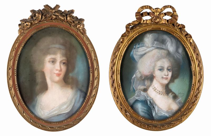 Pittore del XIX Secolo - A) Elisabeth Vigée le Brun B) Maria Antonietta