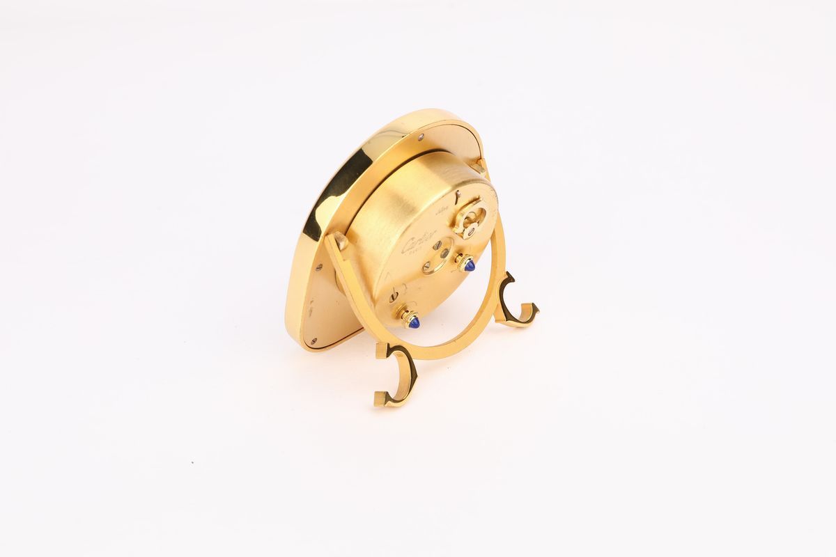 Le Must Cartier - Orologio da Tavolo/viaggio con Sveglia a Carica Manuale in Metallo Dorato e Sma...
