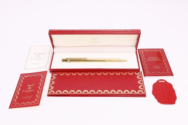 Le Must de Cartier - Penna a sfera Stylos in metallo placcato oro
