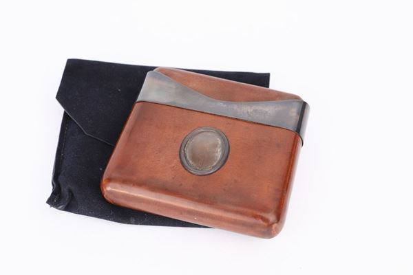 Portasigari in pelle con inserti in argento 925