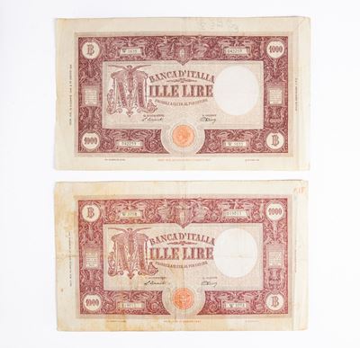 Lotto 2 Banconote da Mille Lire Repubblica Italiana