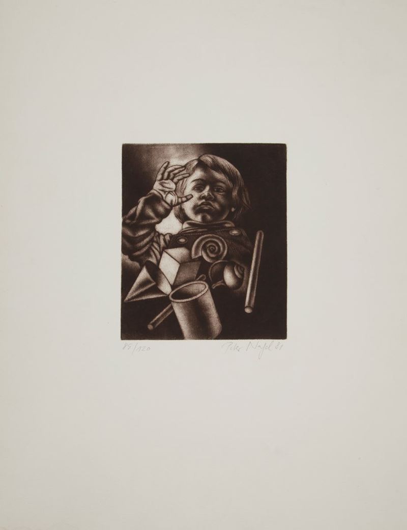 Peter Nagel - Bambino che Gioca