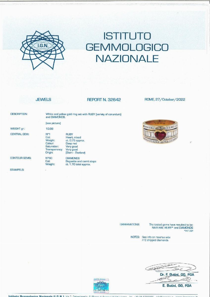Fascia in Oro con Rubino e Brillanti
