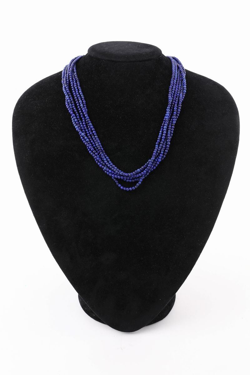 Collana in Lapislazzuli, Oro e Brillanti