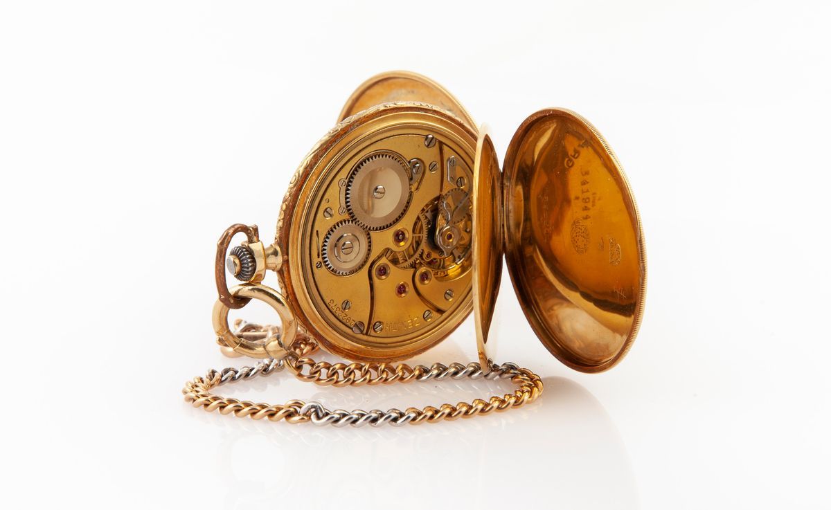 Zenith - Orologio da Tasca in Oro con Catena