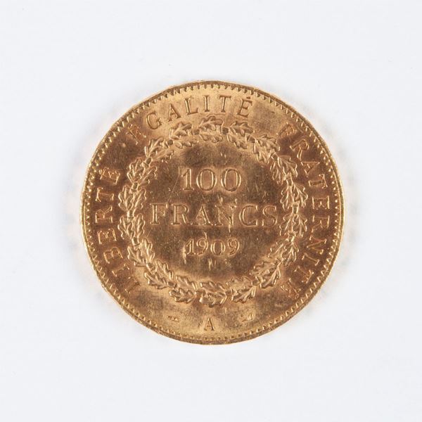 Moneta 100 franchi in oro