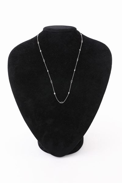 Catena in Platino Tipo Tiffany con Brillanti