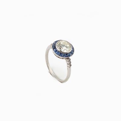 Anello in Oro con Brillante e Zaffiri