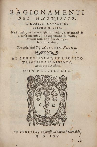 Pietro Messia (mexia). Ragionamenti del Magnifico e Nobile Cavaliere Pietro Messia