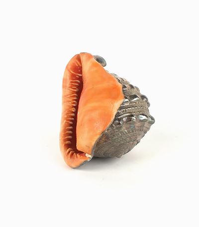 Conchiglia Ornamentale Rivestita in Metallo Argentato, Argenteria Artistica del Novecento