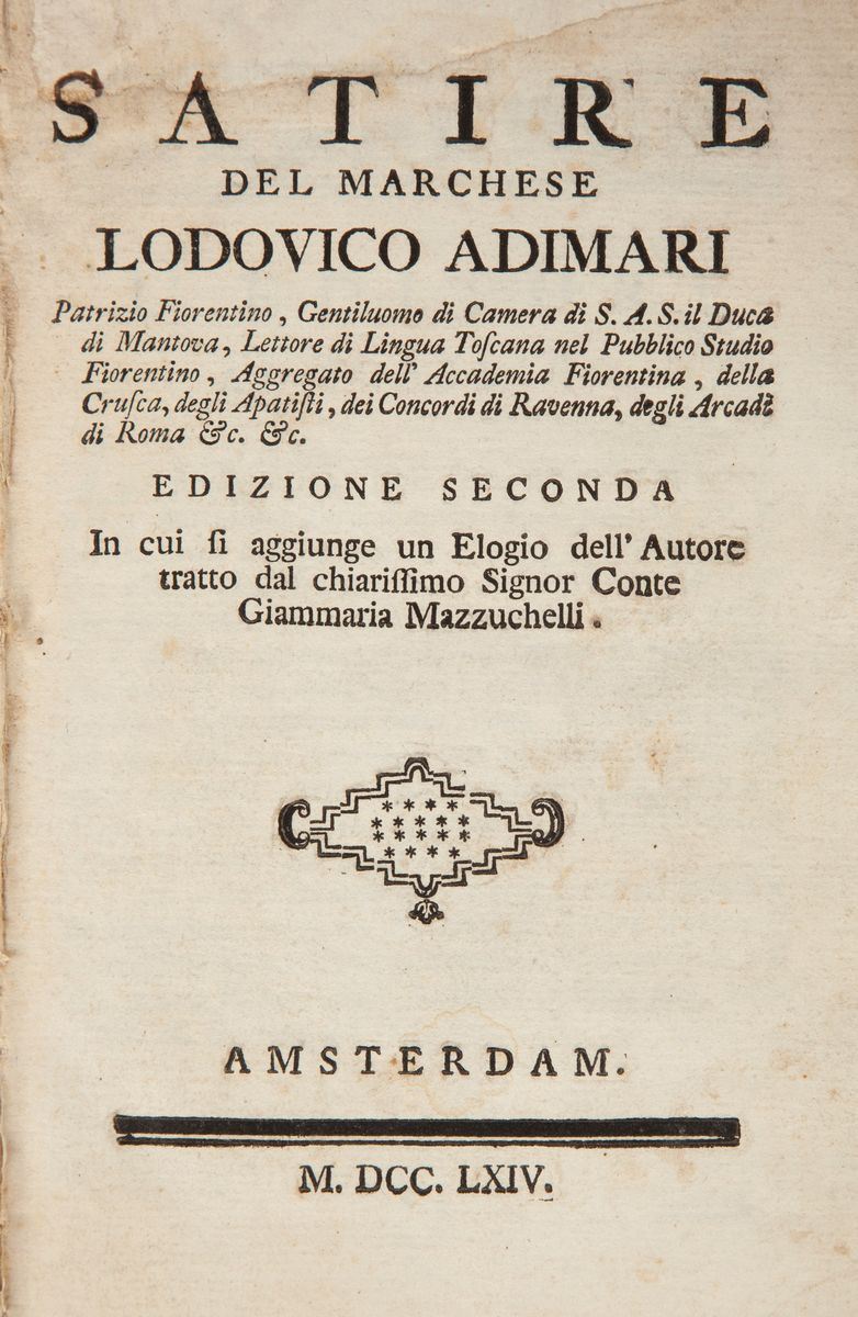 Lodovico Adimari. Satire