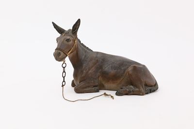 Asinello Accovacciato in Terracotta Policroma