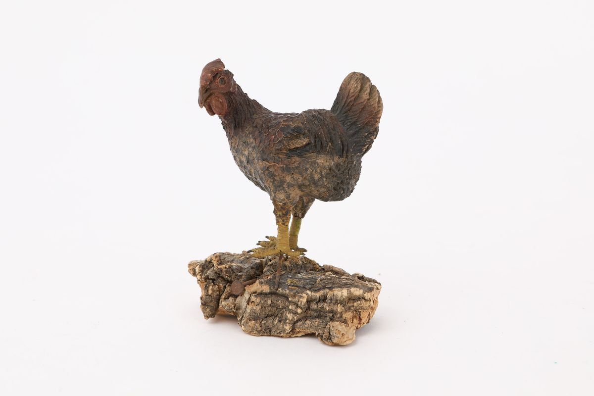 Gallinella e Piccione in Terracotta Policroma