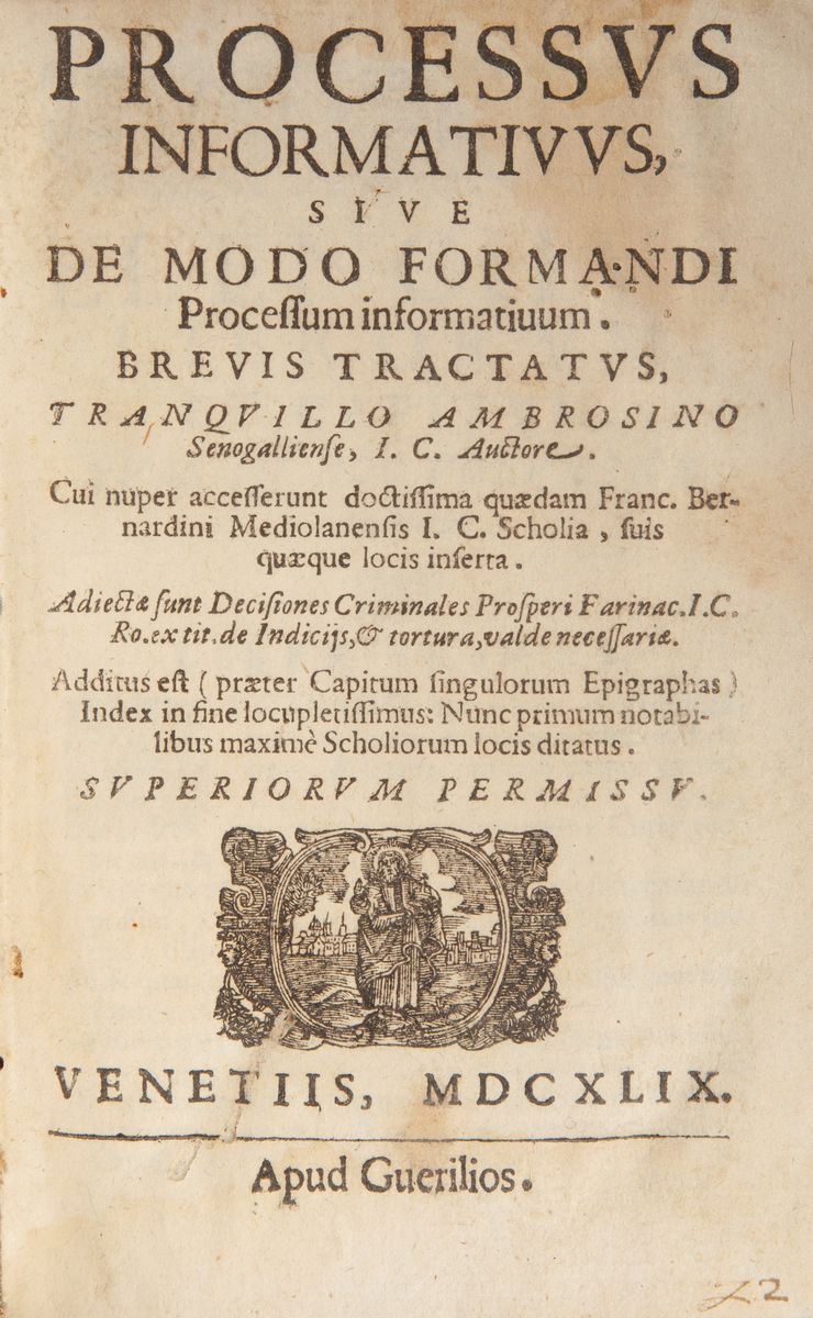 Tranquillo Ambrosini. Processus Informatiuus Sive De Modo Formandi Processum Informatiuum Brevis ...