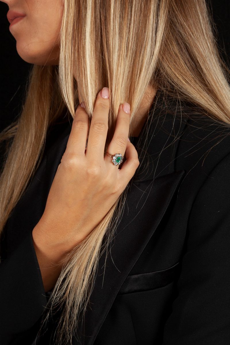 Anello in Oro Tormalina Paraiba e Brillanti