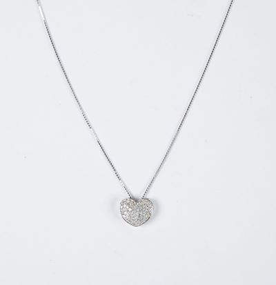 Pendente a Cuore in Oro con Brillanti