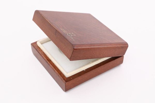 Scatola originale di legno per orologio da tasca Zenith Anni '80
