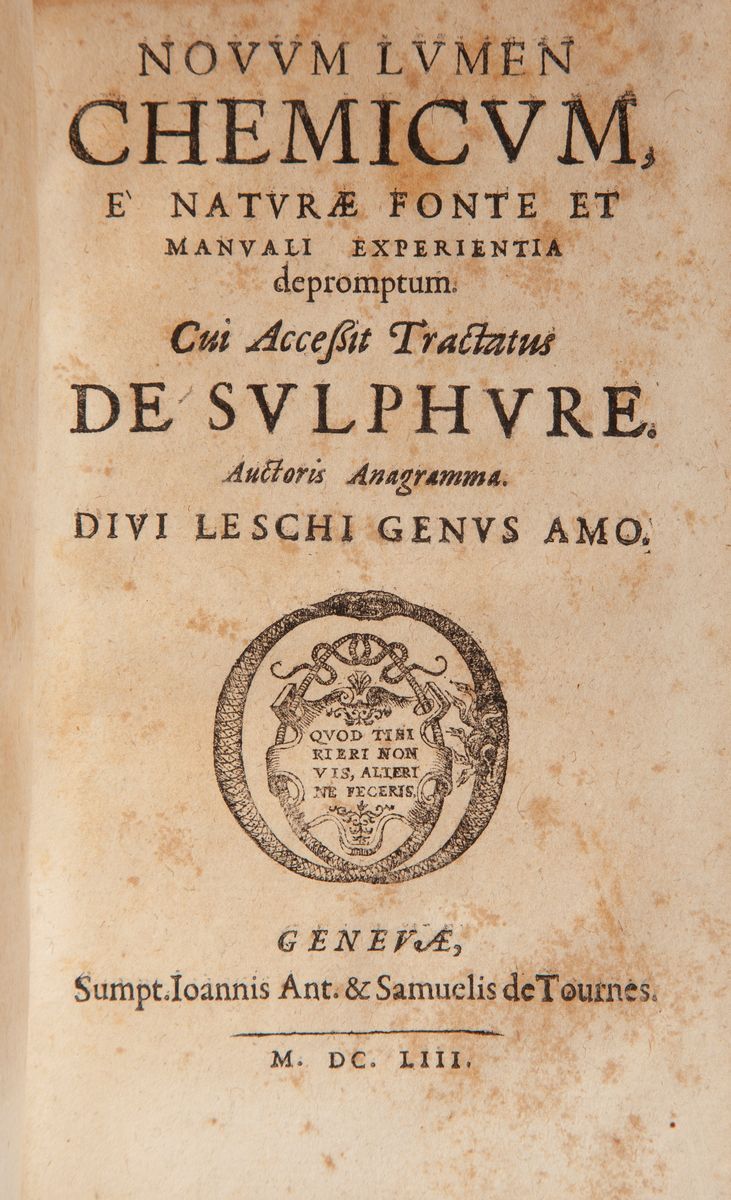 Nathan Albineus. Bibliotheca Chemica Contracta Ex Delectu Et Emendatione