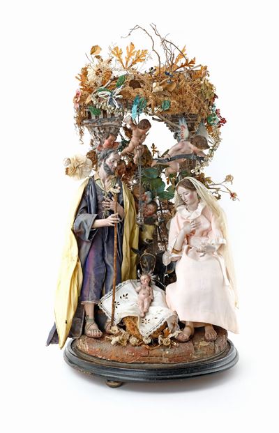 Gruppo della Natività con Campana in Vetro