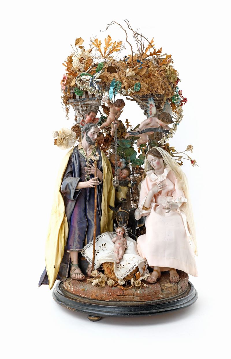 Gruppo della Natività con Campana in Vetro