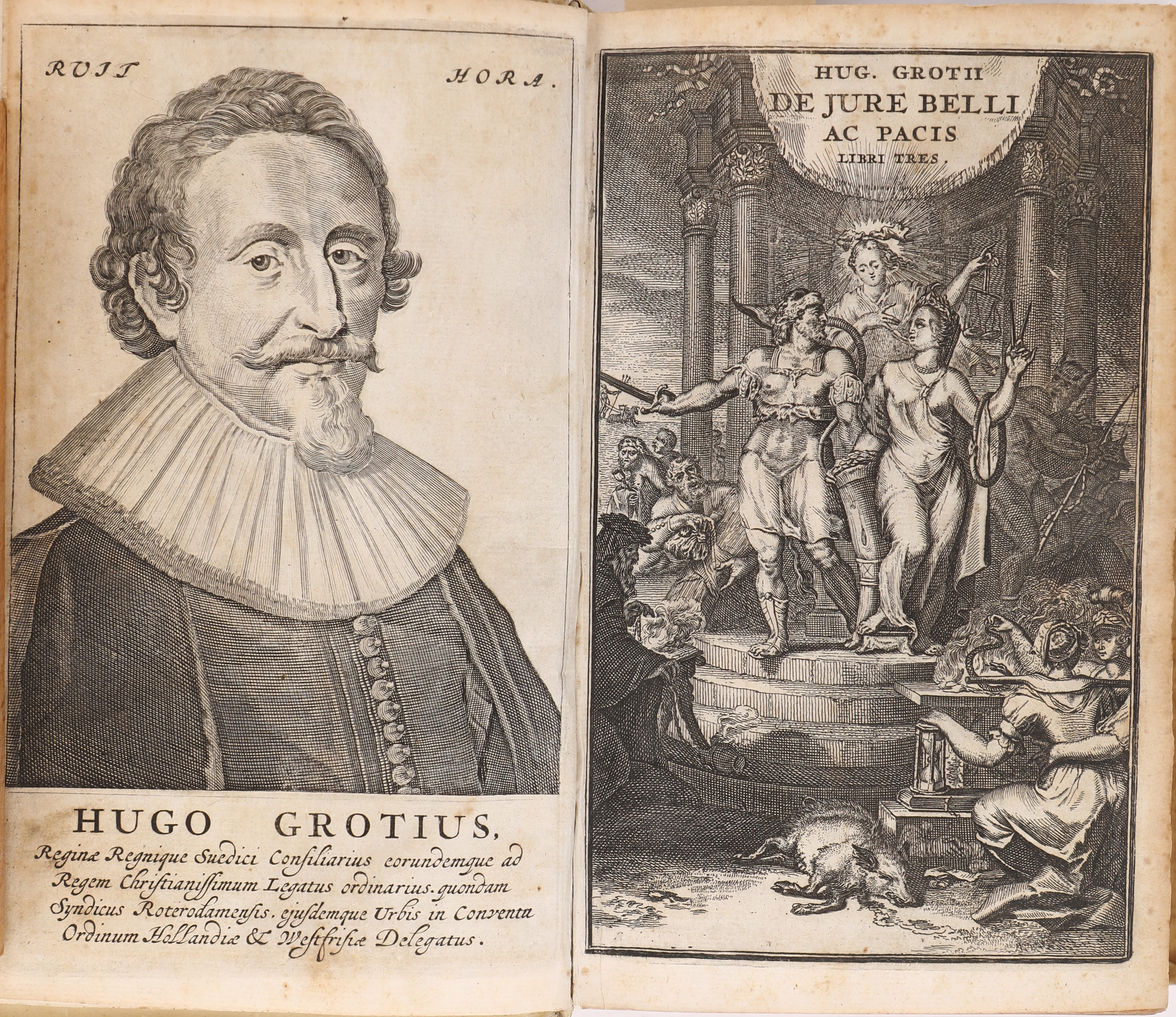 Hugonis Grotii (Hugo Grotius / Ugo Grozio) - De Jure belli ac pacis libri tres. In quibus Jus Nat...
