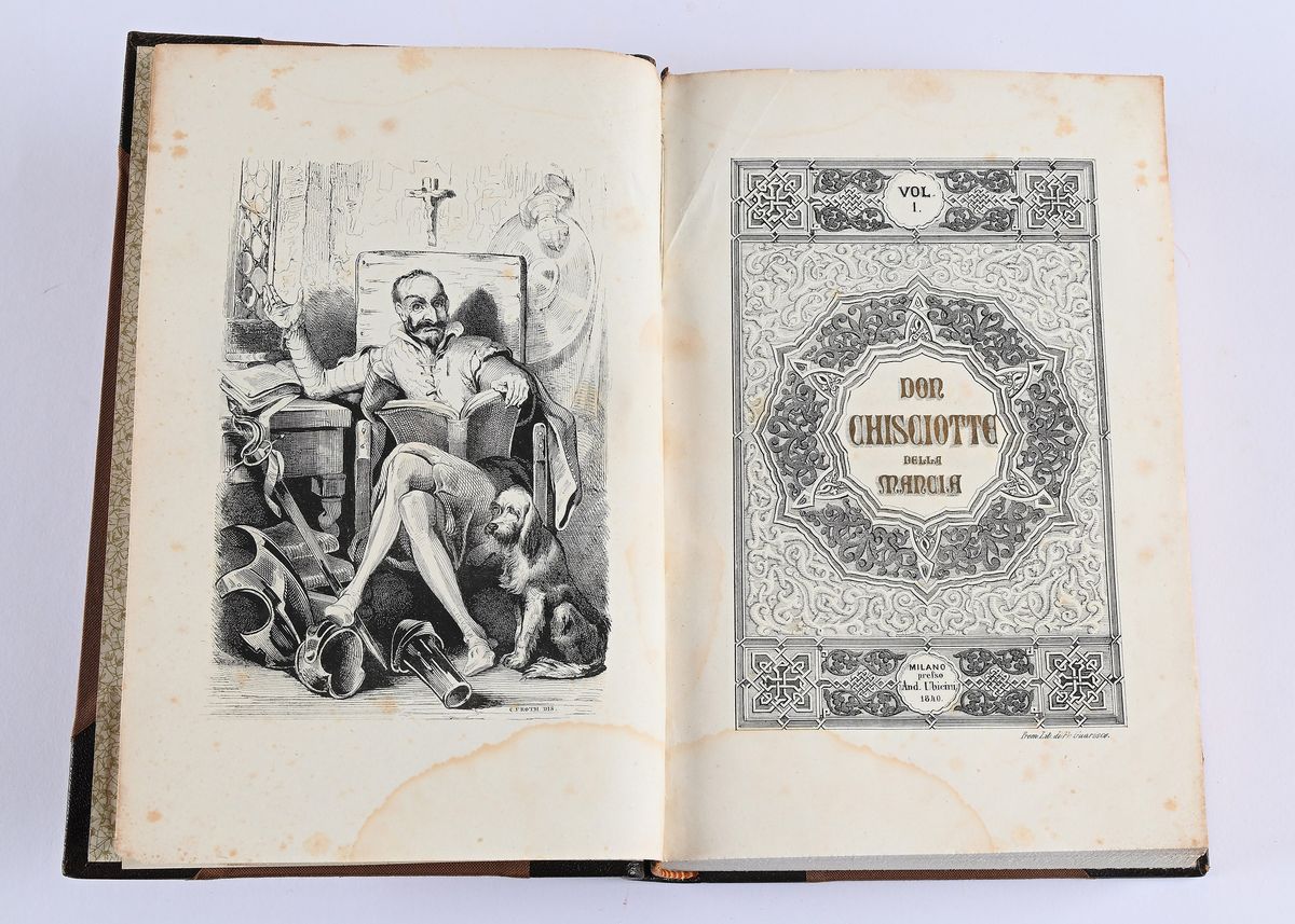 Miguel De Cervantes - Don Chisciotte De la Mancia. Tradotto da Bartolomeo Gamba. Edizione Illustr...