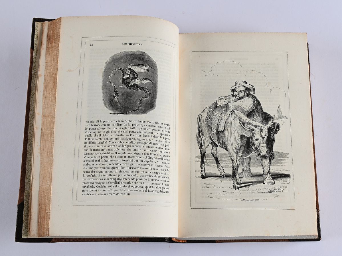 Miguel De Cervantes - Don Chisciotte De la Mancia. Tradotto da Bartolomeo Gamba. Edizione Illustr...