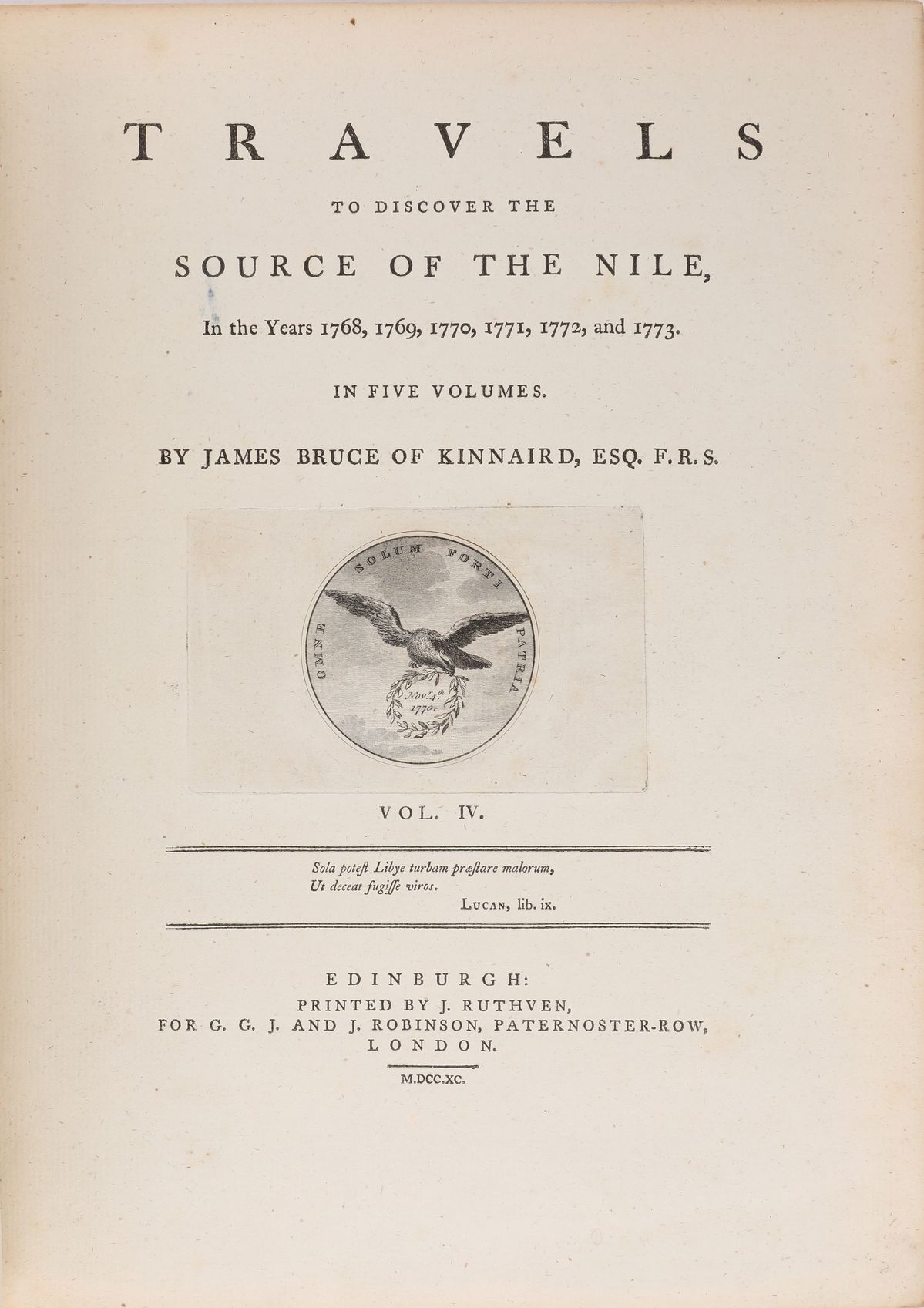 James Bruce Of Kinnard. Travels To Discover The Source Of The Nile in The Years 1768, 1769, 1770,...