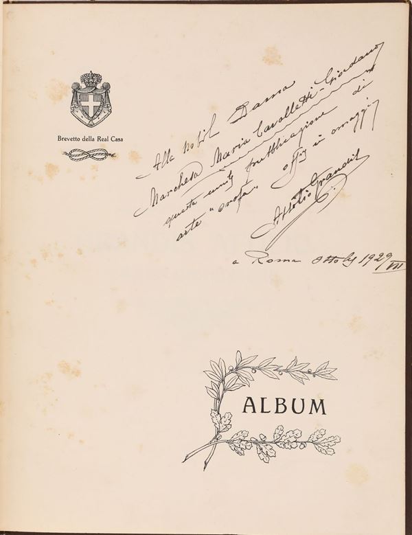 Attilio Grandis Orafo gioielliere Roma Album-catalogo con dedica autografa
