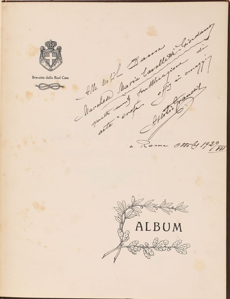 Attilio Grandis Orafo Gioielliere Roma Album-catalogo con Dedica Autografa