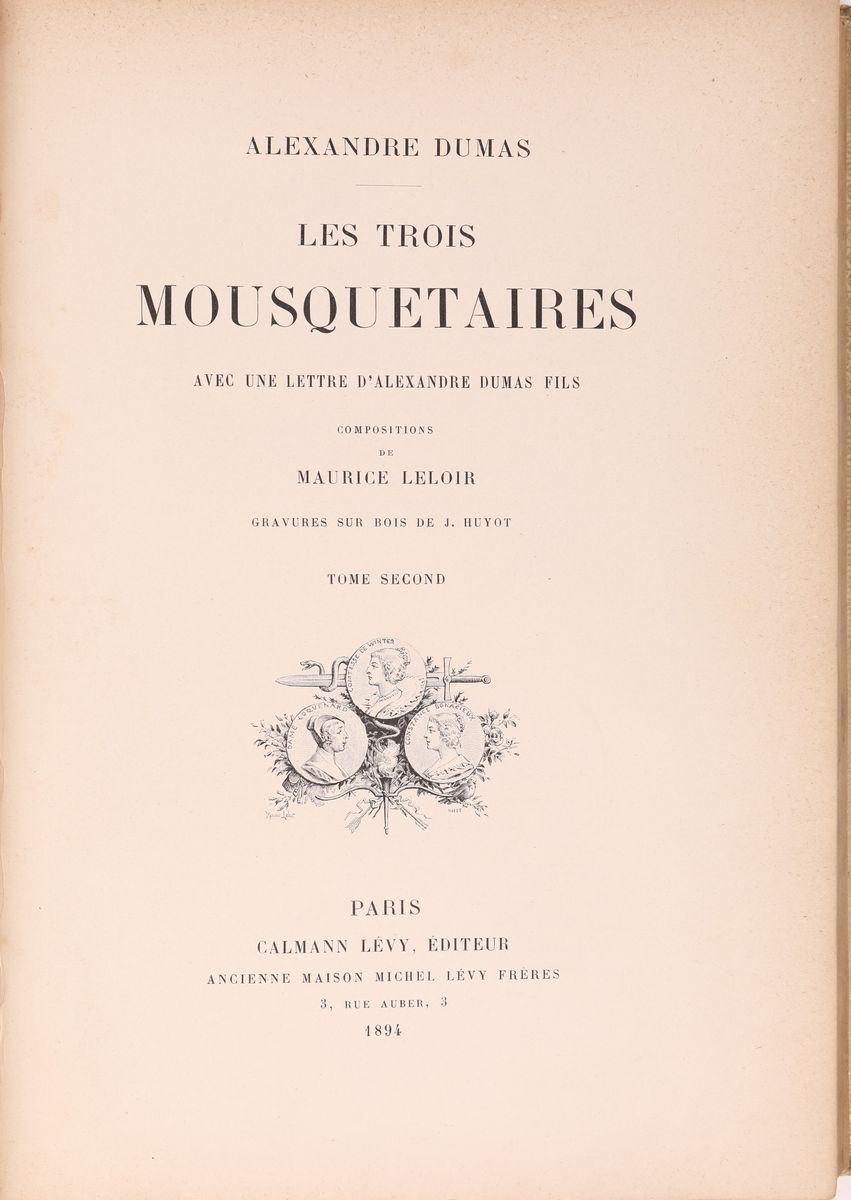 Alexandre Dumas. Les Trois Mousquetaires. Avec Une Lettre D'alexandre Dumas Fils