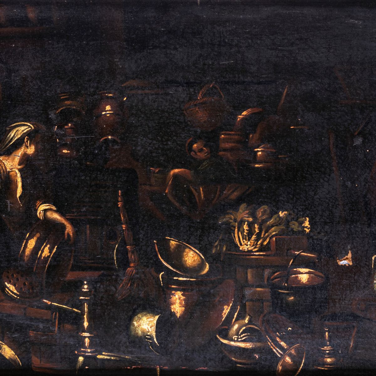 Giovanni Domenico Valentini - Coppia di Dipinti con Interni di Cucina