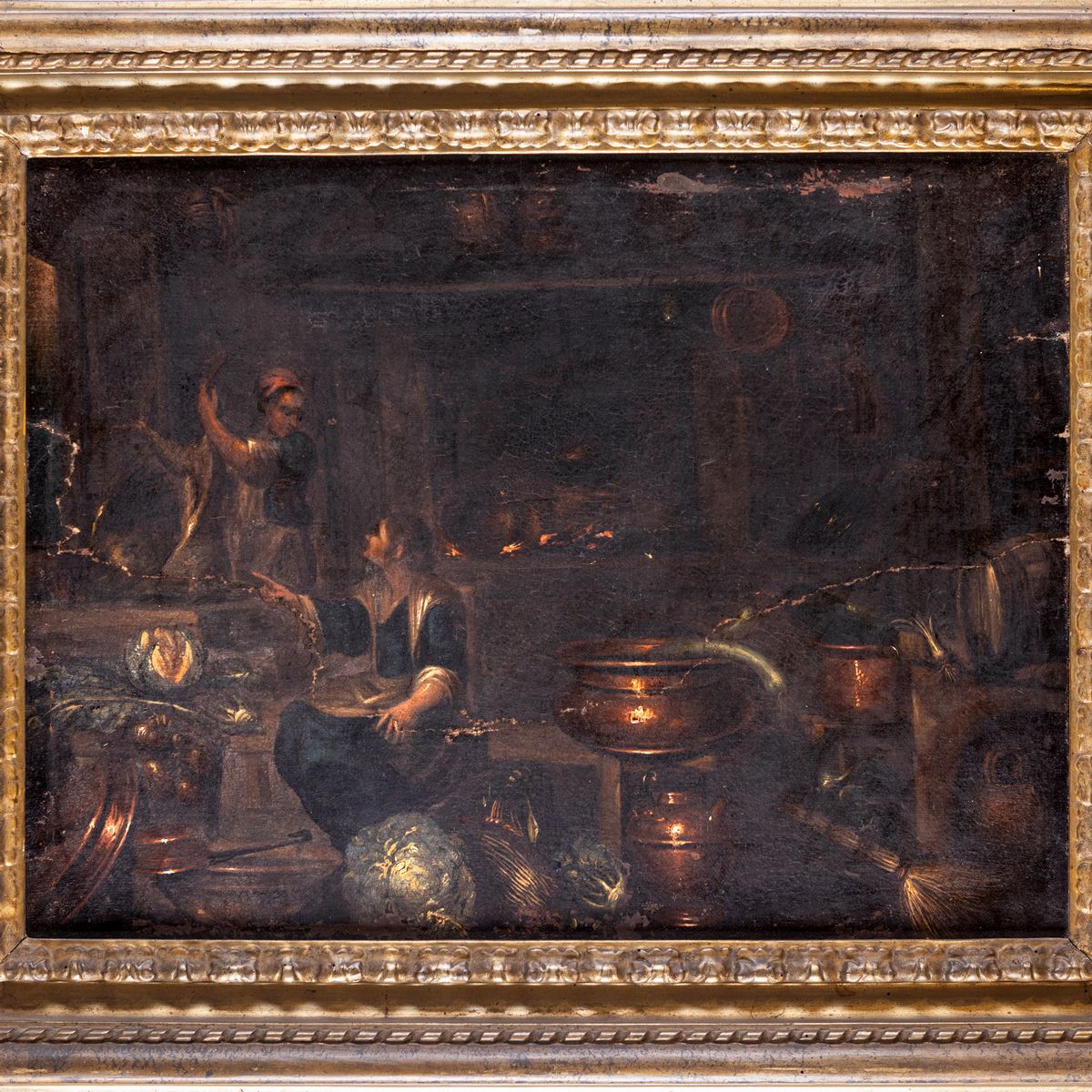 Giovanni Domenico Valentini - Coppia di Dipinti con Interni di Cucina