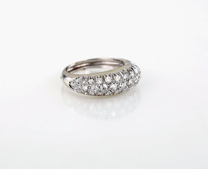 Anello a Fascia in Oro e Brillanti
