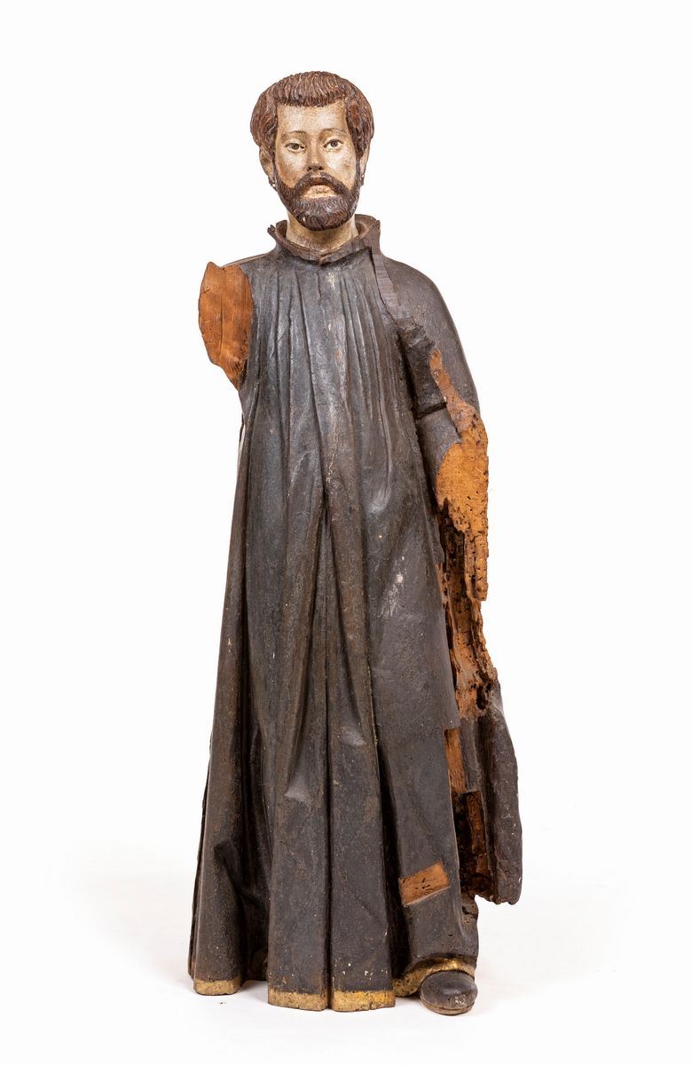 Antica Scultura in Legno Dipinto