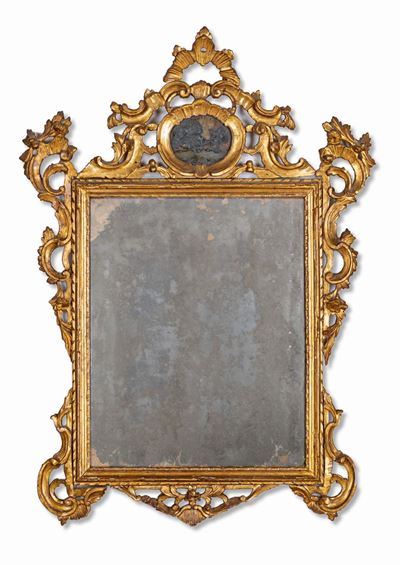 Specchiera in Legno Intagliato e Dorato, Veneto, XVIII Secolo
