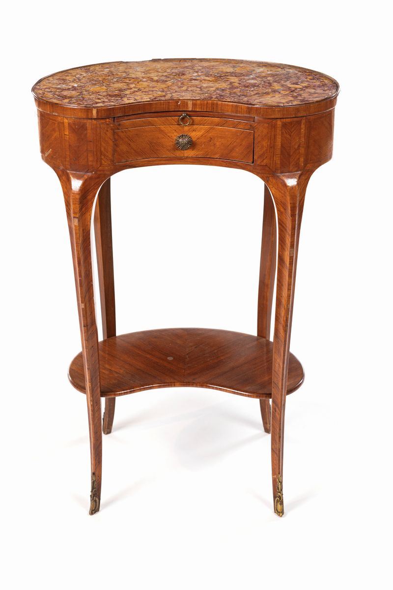 Tavolino a Fagiolo con Finiture in Bronzo Dorato, Francia Napoleone III