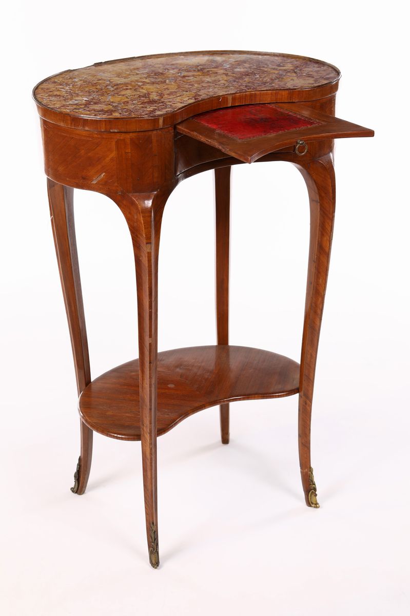 Tavolino a Fagiolo con Finiture in Bronzo Dorato, Francia Napoleone III
